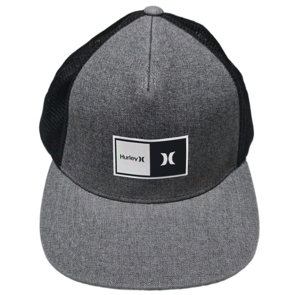 Hurley Men's Natural 2.0 Trucker Hat Gray / Black Adjustable Snapback Cap